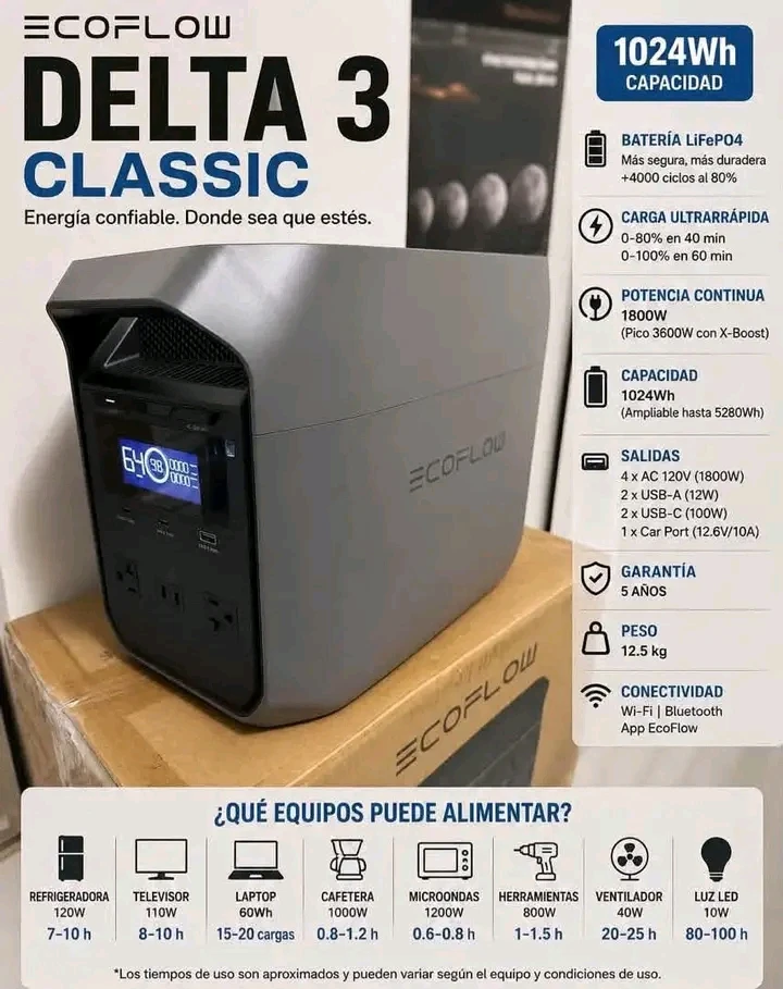 Ecoflow Delta 3 Clasic (620 USD)'s foto | Qvoltaje |  BizneCubano