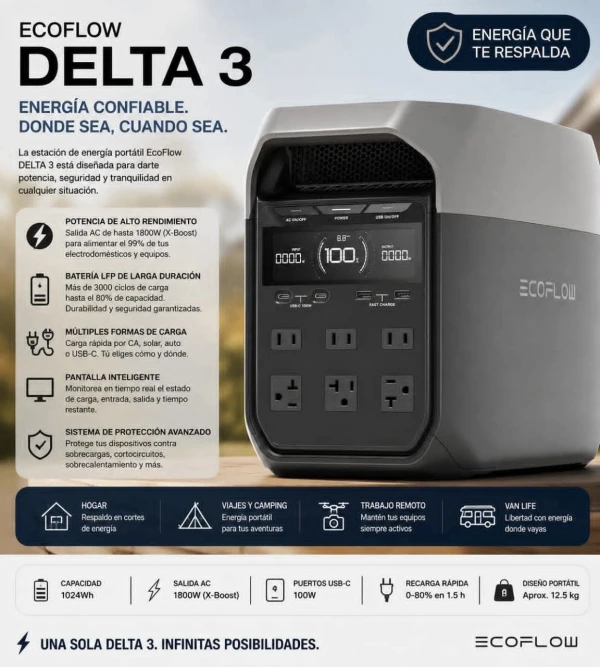 Ecoflow Delta 3 (720 USD)'s foto | Qvoltaje |  BizneCubano